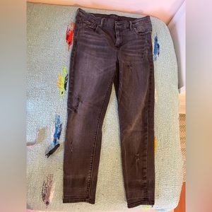 Lucky Brand distressed charcoal black Brooke Crop jeans size women’s 8/29